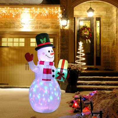 Glowing Christmas LED Santa and Snowman Inflatables by Veasoon