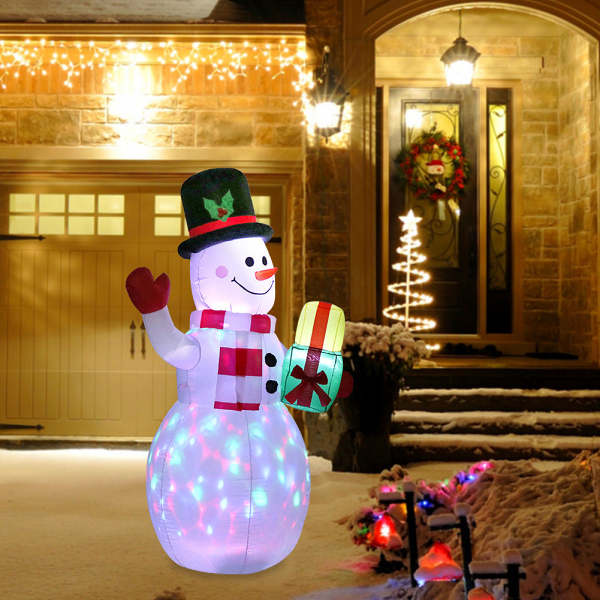 Glowing Christmas LED Santa and Snowman Inflatables by Veasoon