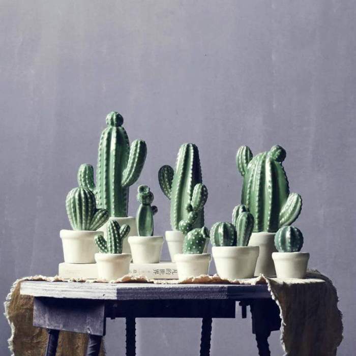 Cactus Pot Decor by Veasoon