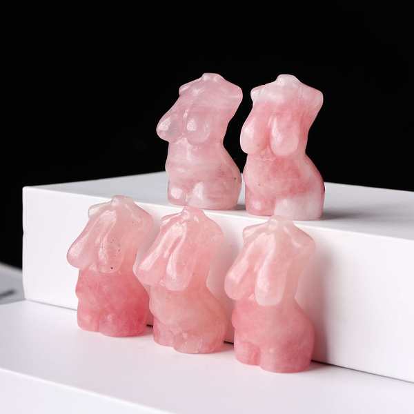 Rose Quartz Female Silhouette Crystal by Veasoon
