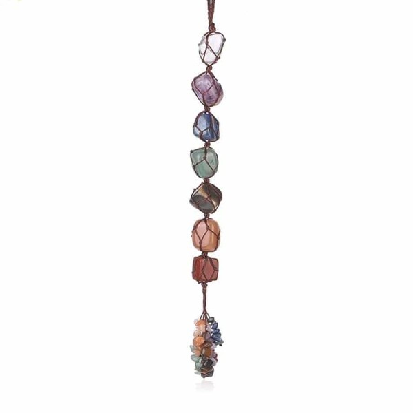 Hanging 7 Chakra Gemstones- Large Size by Veasoon