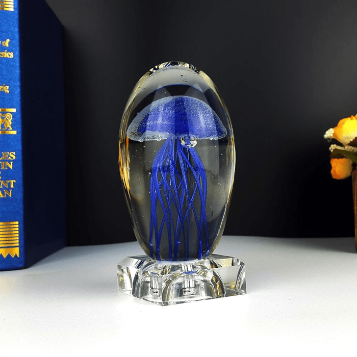 Glow Jellyfish Crystal Glass Decor by Veasoon