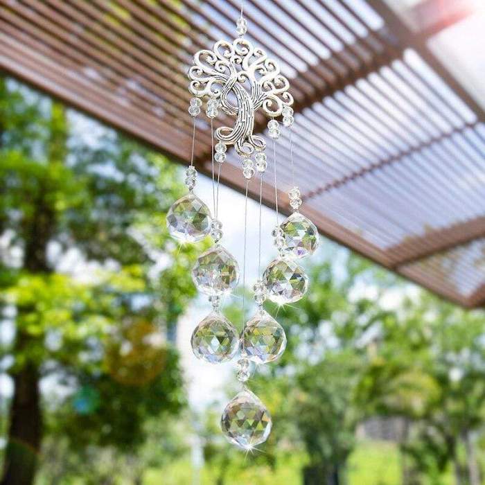 Tree Of Life Hanging Crystal Suncatcher by Veasoon