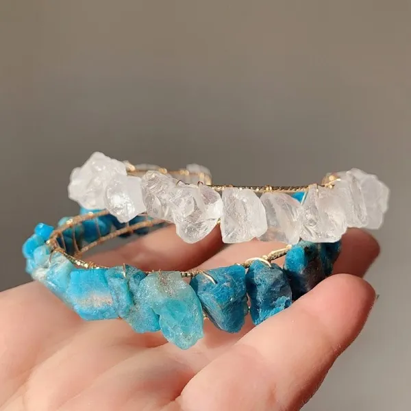 Healing Crystals Cuff Bangle