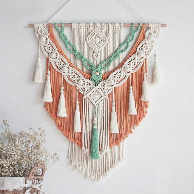 Macrame Colorful Bohemian Wall Hanging by Veasoon