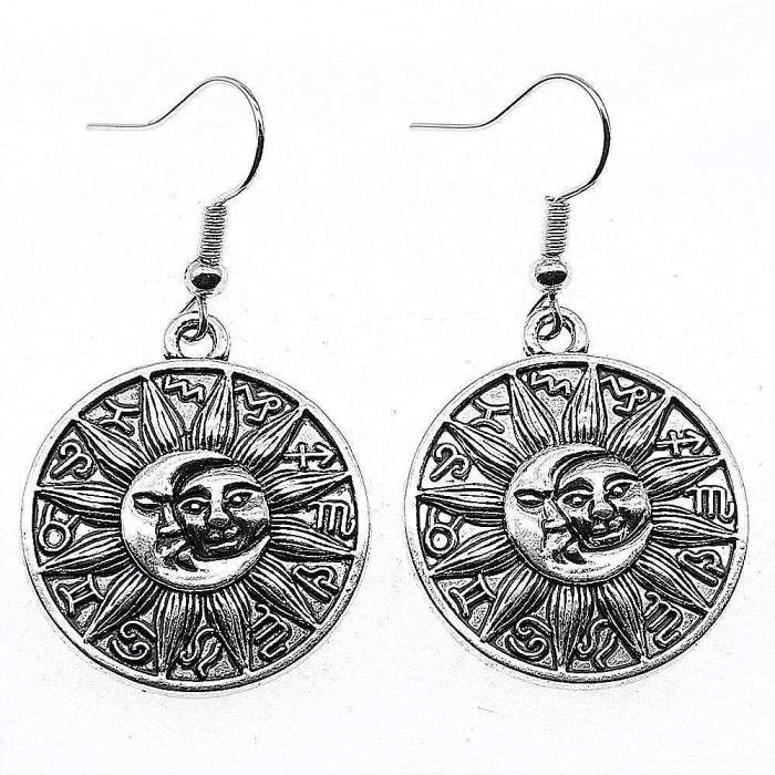 Sun and Moon Round Earrings