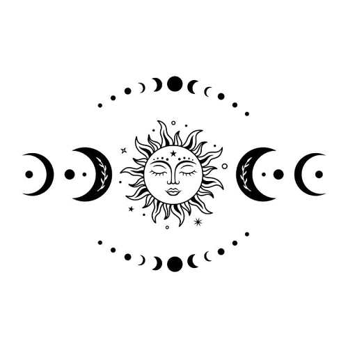 Mystical Sun And Moon Wall Stickers by Veasoon