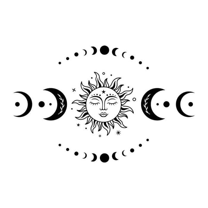 Mystical Sun And Moon Wall Stickers by Veasoon