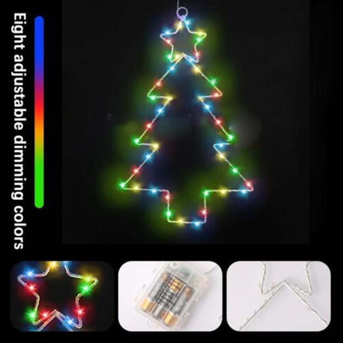 Wrought Iron Christmas Tree Lantern LED Garland by Veasoon