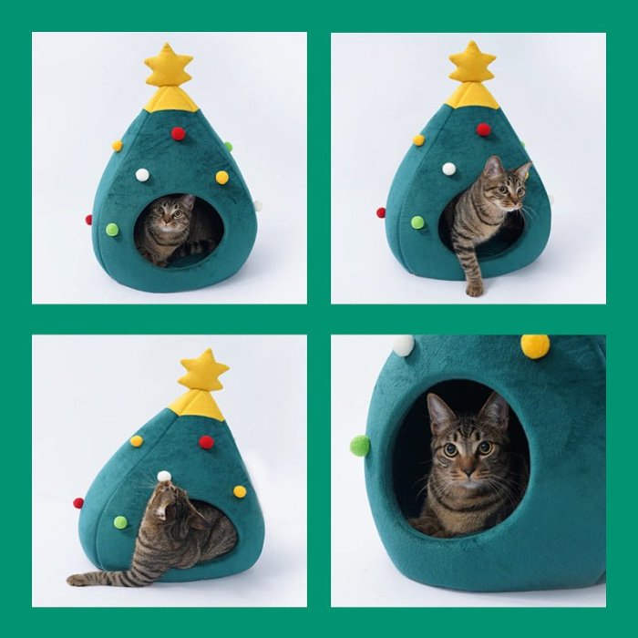 Cute Christmas Tree Winter Warm Pet Bed by Veasoon