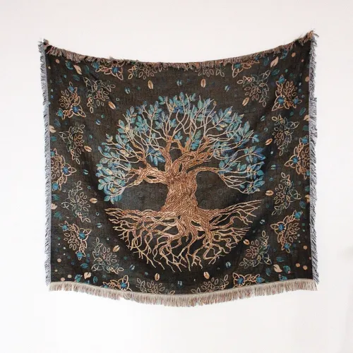 Tree Of Life Throw Blanket by Veasoon