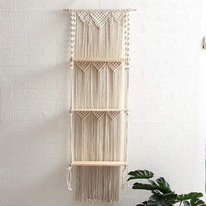 3 Tier Macrame Wall Hanging Shelf by Veasoon