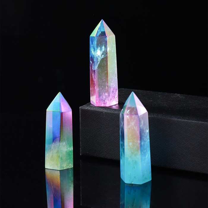 Rainbow Clear Quartz Point Tower Crystal by Veasoon