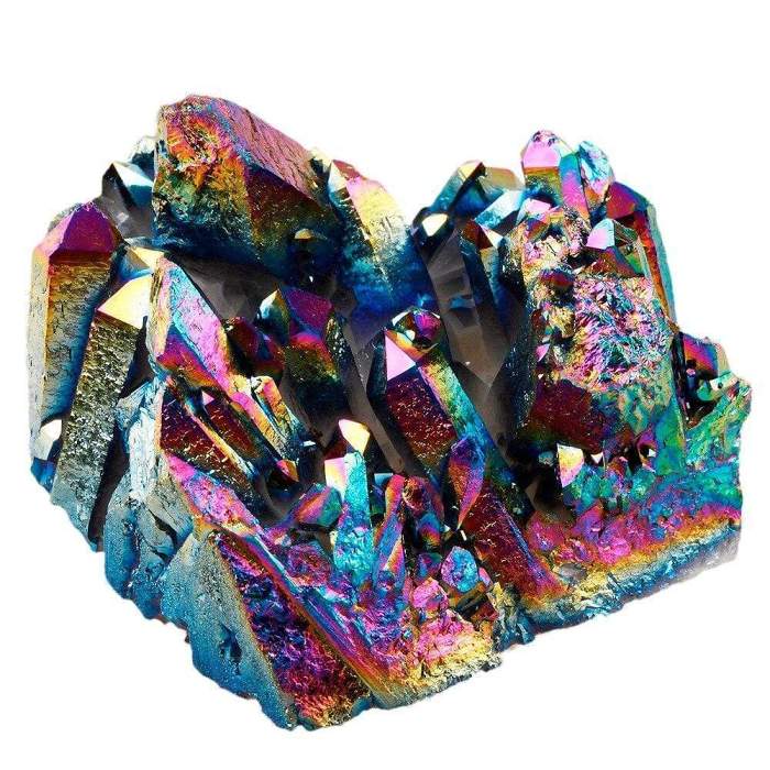 Titanium Rainbow Quartz Crystal Cluster by Veasoon