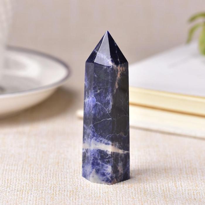 Sodalite Quartz Crystal Point by Veasoon