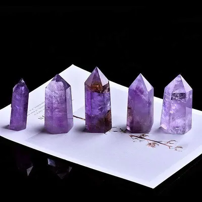 Amethyst Quartz Crystal Wand by Veasoon