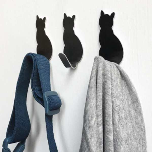 2-Piece Self-Adhesive Kitty Wall Hooks by Veasoon
