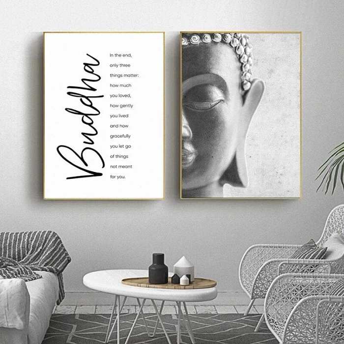 Zen Buddha Statue Canvas by Veasoon