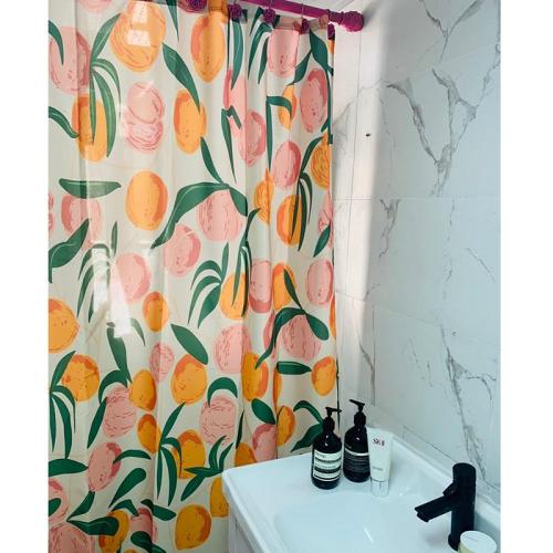 Peaches Shower Curtain by Veasoon