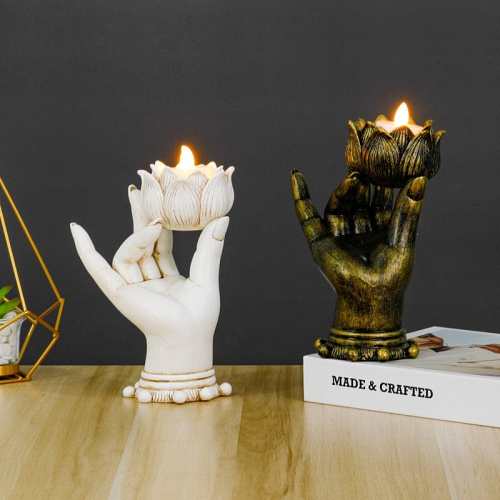 Lotus Buddha Hand Candle Holder by Veasoon