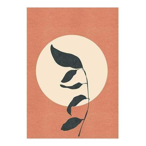 Modern Abstract Geometric Leaves Canvas Print by Veasoon
