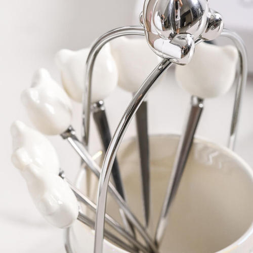 Bear Ceramic Dessert Fork & Spoon Storage Jar
