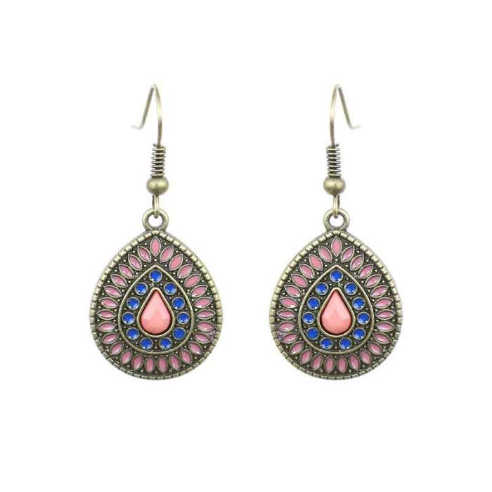 Multicolor Vintage Boho Tear Drop Earrings