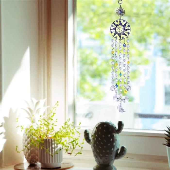 Evil Eye Sun and Moon Suncatcher by Veasoon