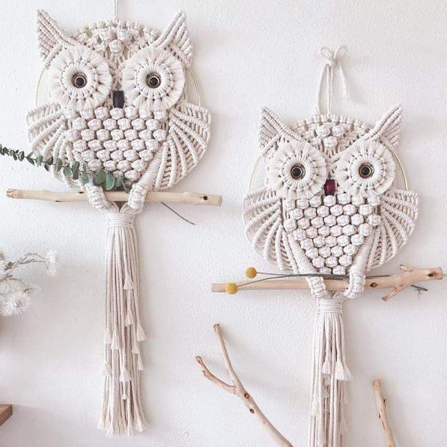 Macrame Owl Wall Hanging by Veasoon