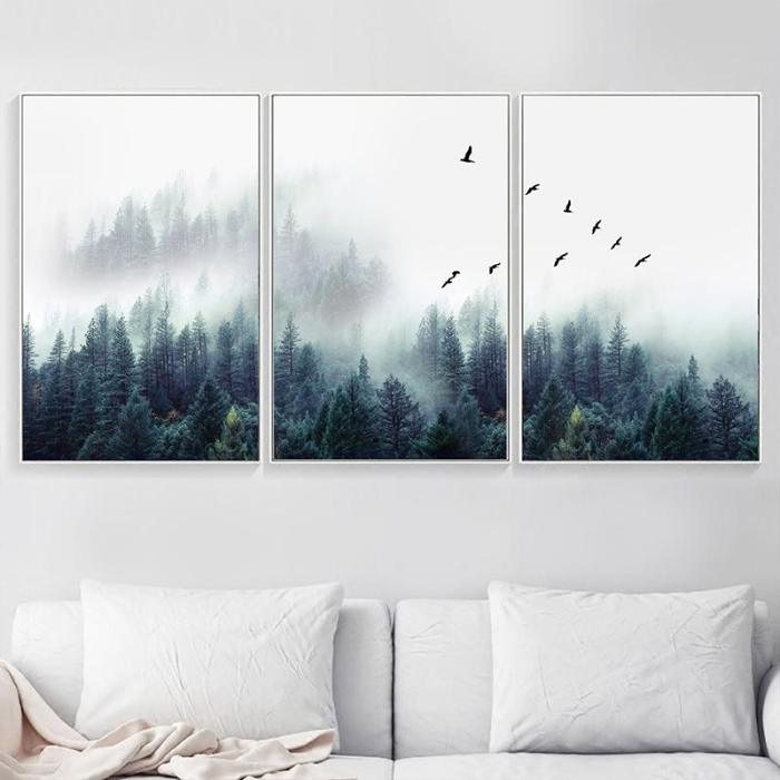 3 Piece Nordic Forest Landscape Wall Art by Veasoon