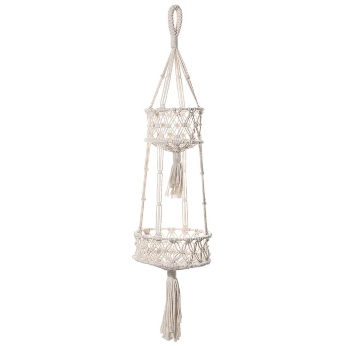 Hanging Macrame Storage Basket by Veasoon