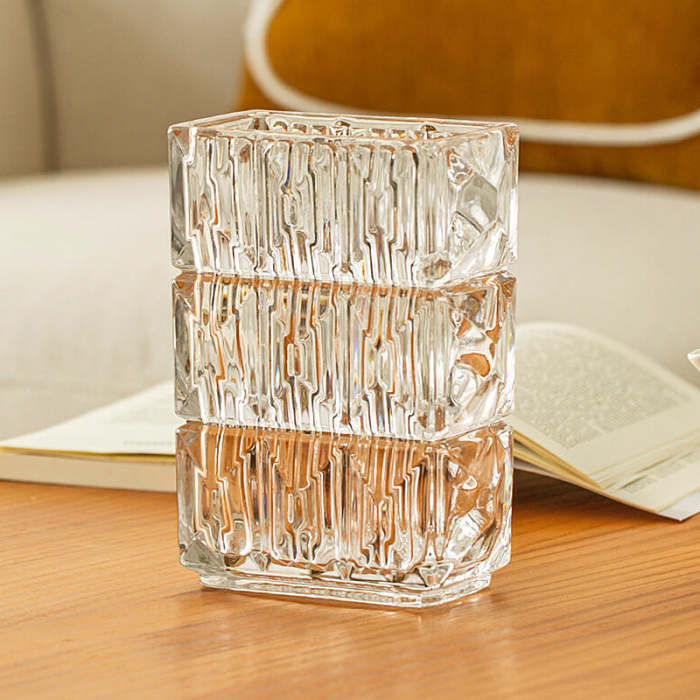 Embossed Crystal Glass Vase