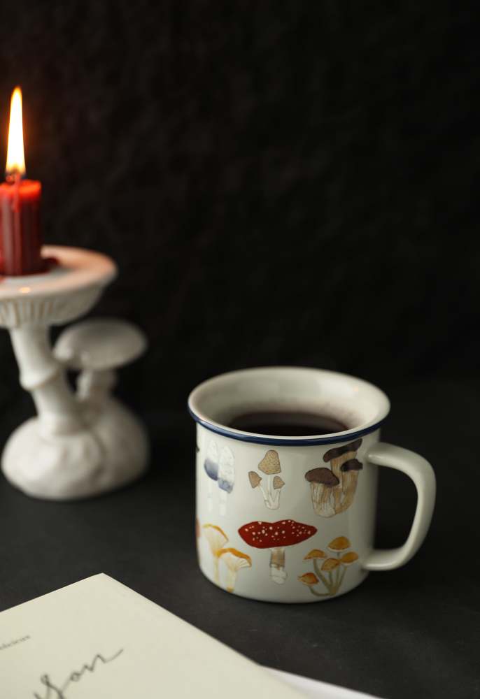 Psychedelic Mushroom Ceramic Mug by Veasoon