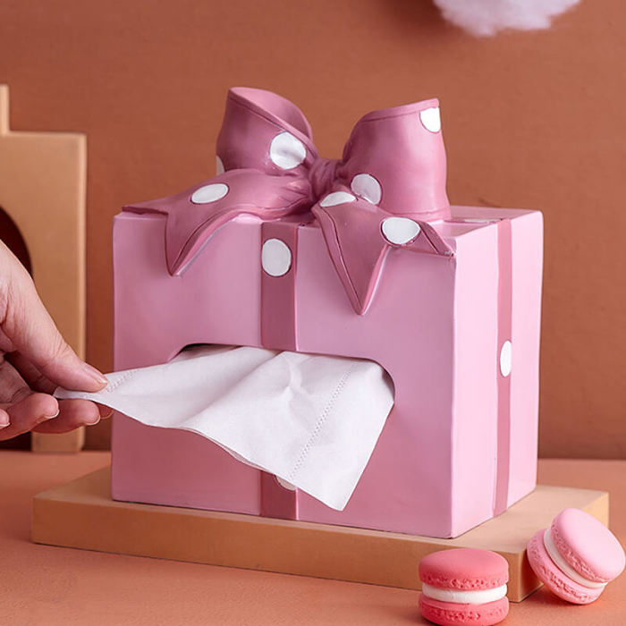 Bowknot Polka Dot Tissue Storage Box
