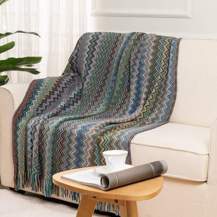 Geometric Pattern Throw Blanket by Veasoon