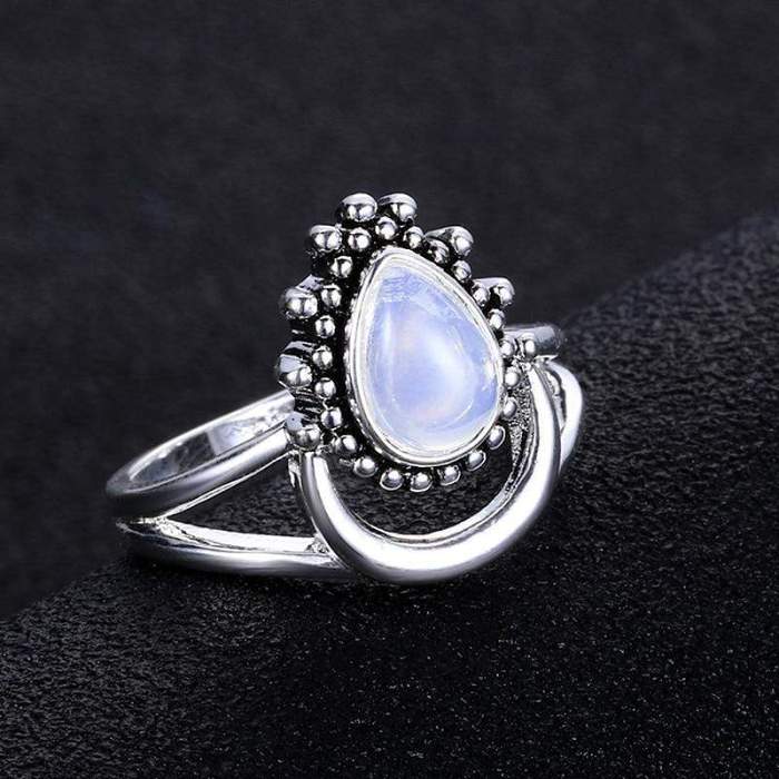 S925 Sterling Silver Moonstone Ring