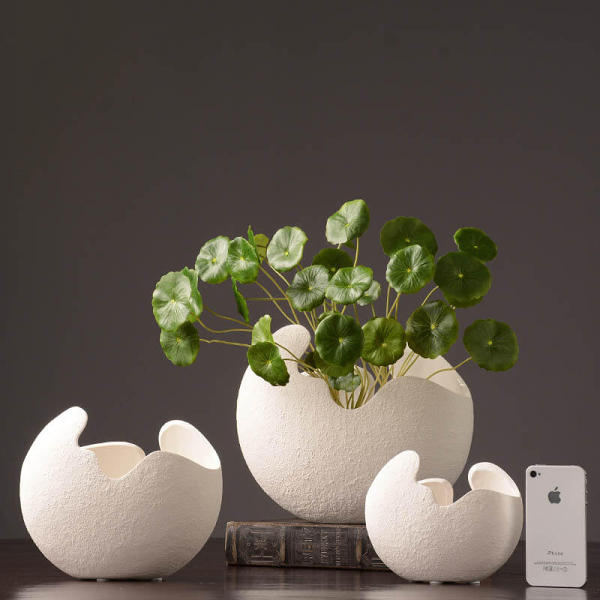 Eggshell White Ceramic Planter