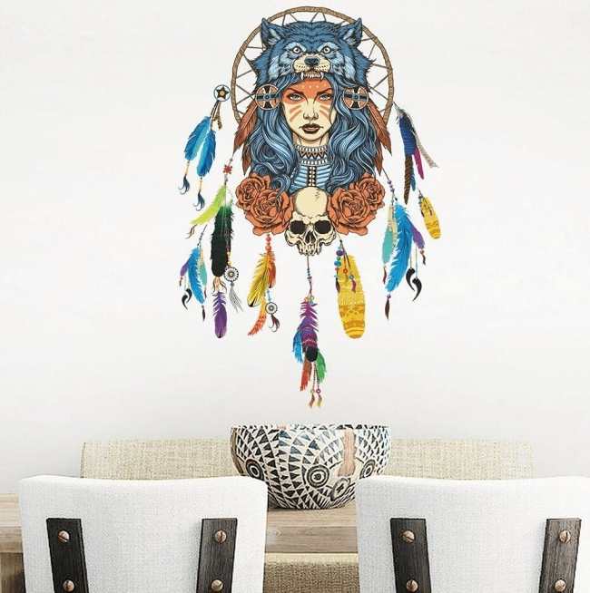 Alternative Wolf Girl Wall Sticker by Veasoon