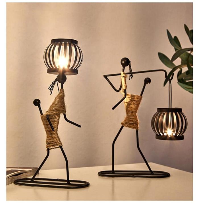 Handmade Figurines Metal Candlesticks by Veasoon