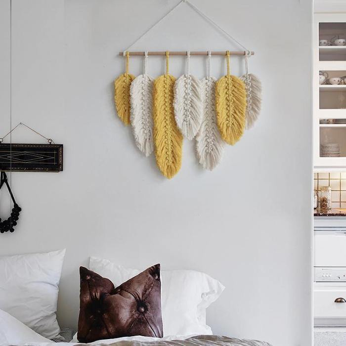 Macrame Feather Wall Hanging by Veasoon