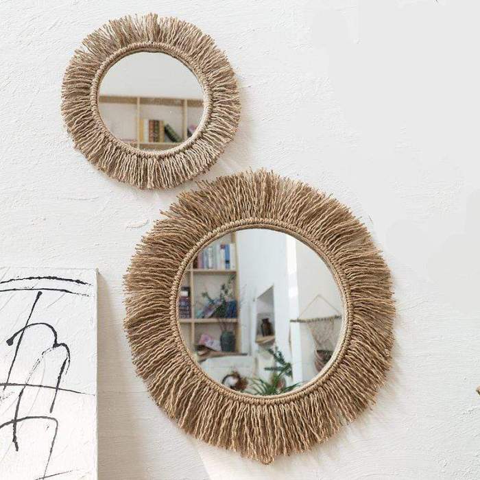 Handmade Hemp Rope Mirror by Veasoon