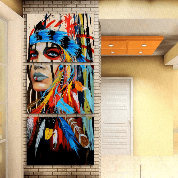 Native American Canvas Art by Veasoon
