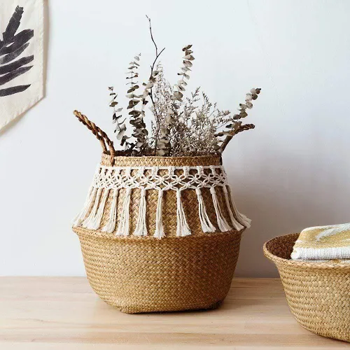 Seagrass Tassel Basket by Veasoon