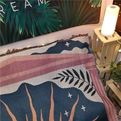 Abstract Sunrise Throw Blanket by Veasoon
