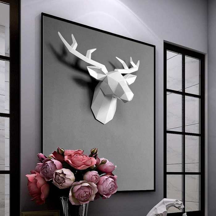 3D Deer Head Wall Statue by Veasoon