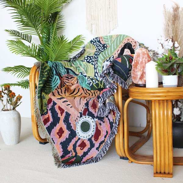 Into the Jungle Throw Blanket by Veasoon