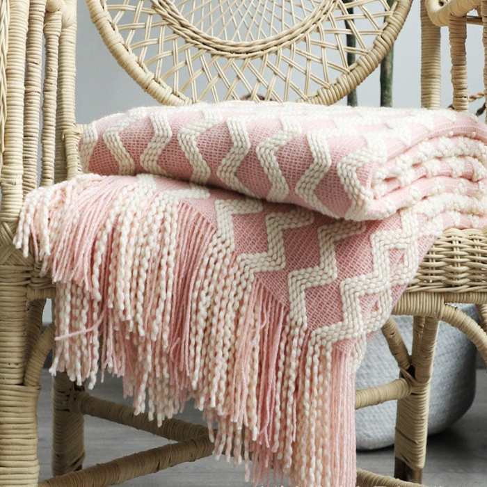 Nordic Knitted Blanket by Veasoon