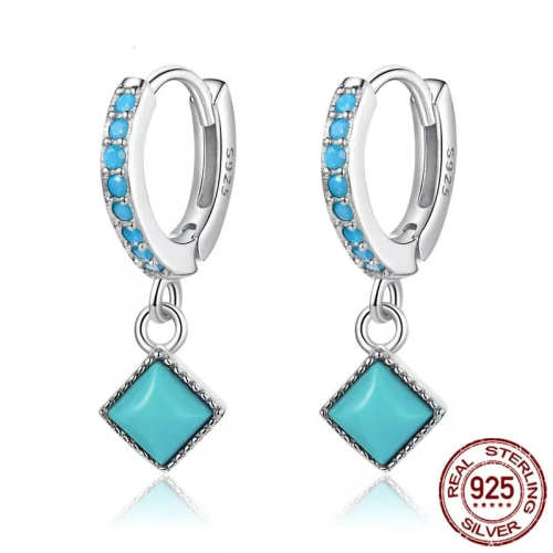 925 Sterling Silver Turquoise Pendant Earrings