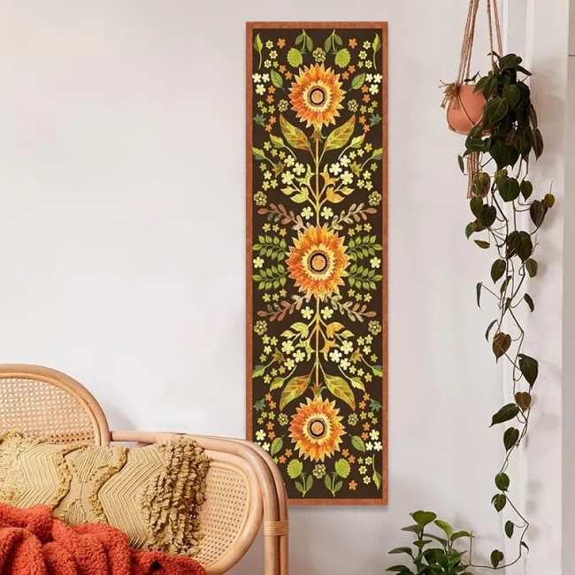 Sunflower Wall Hanging Tapestry by Veasoon