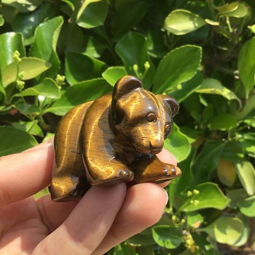 Tiger's Eye Carved Crystal Bear by Veasoon